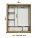 Ver imagem 6 de Guarda-roupa Casal Mônaco 3 Portas Com Espelho Rustic/Cinza