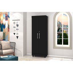 Multiuso Armário Organizador com 2 Portas e Chave Texas:preto - 2