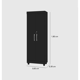 Multiuso Armário Organizador com 2 Portas e Chave Texas:preto - 4