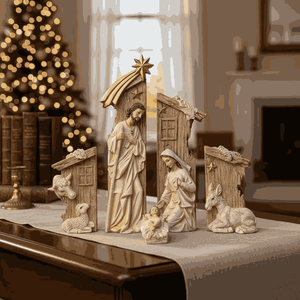 Presépio Sagrada Família Resina Decorativo Natal Decoração