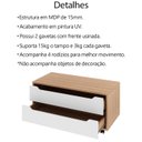 Ver imagem 3 de Balcao Gabinete com 2 Gavetas e 4 Rodizios Bn3643 Amendoa Branco Tecno Mobili