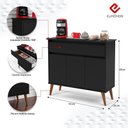Ver imagem 6 de Aparador Buffet Zeus 3 Portas 1 Gaveta Preto – EJ Móveis