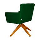 Ver imagem 4 de Poltrona Decorativa Onix Pés Giratório de Madeira Suede Verde - DS Estofados