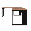 Ver imagem 5 de Mesa L Escritório Industrial 1,50m X 0,70m Pés Metal F5 Cor:nogal com Preto