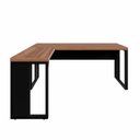 Ver imagem 4 de Mesa L Escritório Industrial 1,50m X 0,70m Pés Metal F5 Cor:nogal com Preto
