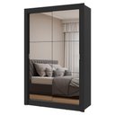 Ver imagem 3 de Guarda-roupa Solteiro 2 Portas de Correr com Espelhos Preto Milano Madesa