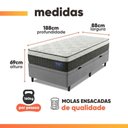Ver imagem 2 de Cama Box Baú Colchão Solteiro Molas Ensacadas Euro In Atlantic 88x188x69cm