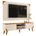 Ver imagem 2 de Rack Bancada e Painel para Tv Duna com Cristaleira Moss Cinamomo Off White - Madetec