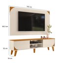 Ver imagem 3 de Rack Bancada e Painel para Tv Duna com Cristaleira Moss Cinamomo Off White - Madetec