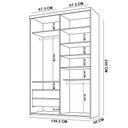 Ver imagem 5 de Closet Solteiro Guarda Roupa sem Porta 139cm 2 Gavetas Mdf Tunísia R02 Bege - Lyam Decor