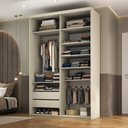 Ver imagem 2 de Closet Solteiro Guarda Roupa sem Porta 139cm 2 Gavetas Mdf Tunísia R02 Bege - Lyam Decor