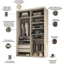 Ver imagem 4 de Closet Solteiro Guarda Roupa sem Porta 139cm 2 Gavetas Mdf Tunísia R02 Bege - Lyam Decor