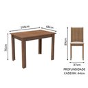 Ver imagem 3 de Conjunto Sala de Jantar Madesa Rute Mesa Tampo de Madeira com 4 Cadeiras Rustic/Pérola Cor:Rustic/Pé