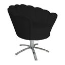 Ver imagem 2 de Poltrona Decorativa Pétala Base Giratória Metal Suede Preto Mz Decor
