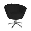 Ver imagem 1 de Poltrona Decorativa Pétala Base Giratória Metal Suede Preto Mz Decor