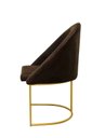 Ver imagem 4 de Kit Poltronas Decorativa Lua Sala de Jantar Base Industrial Dourada Marrom