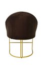 Ver imagem 2 de Kit Poltronas Decorativa Lua Sala de Jantar Base Industrial Dourada Marrom