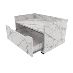 Gabinete para Banheiro 60cm com Rodízios Tecno Mobili Bn3647 Mármore Branco - 4