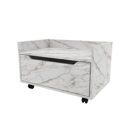 Gabinete para Banheiro 60cm com Rodízios Tecno Mobili Bn3647 Mármore Branco - 6
