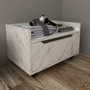 Ver imagem 1 de Gabinete para Banheiro 60cm com Rodízios Tecno Mobili Bn3647 Mármore Branco