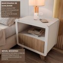 Ver imagem 4 de Conjunto 2 Mesas de Cabeceira 55cm com Gaveta e Nicho 100% MDF Padrão Planejados Mabel Branco