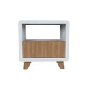 Ver imagem 3 de Conjunto 2 Mesas de Cabeceira 55cm com Gaveta e Nicho 100% MDF Padrão Planejados Mabel Branco