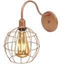 Ver imagem 3 de Luminária Arandela Parede Aramada Globo Industrial Retro + Lâmpada Led Vintage Cobre Rose Gold