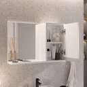 Ver imagem 4 de Conjunto Gabinete Banheiro Completo Prisma 60cm - Branco Inteiro com Tampo Vidro