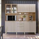 Ver imagem 1 de Cozinha Compacta 10 Portas 02 Gavetas Amora Amêndola Nude Prime Tx Demóbile