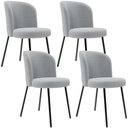 Ver imagem 1 de Kit 4 Cadeiras Sala de Jantar Estofada Gavi L02 Bouclê Cinza - Lyam Decor