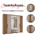 Ver imagem 7 de Guarda Roupa Casal Araguaia e Cômoda Dhara Carvalho Fendi com Espelho - Moval