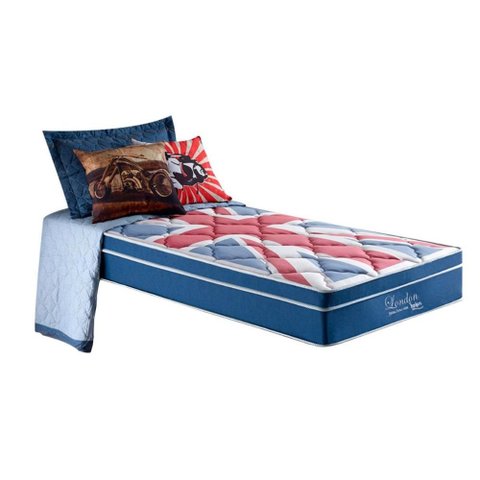 Colchão Solteiro Molas Superlastic London Euro Pillow (88x188x26) - D Angelis Anjos