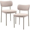 Ver imagem 1 de Kit 02 Cadeiras para Sala de Jantar Melina Base Arena L02 Suede Bege - Lyam Decor