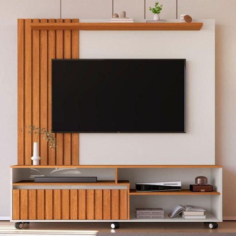 Home para TV Th Shop 55 Polegadas 160cm MDP Off White Nature Germai Móveis