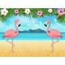 Painel de Festa Tropical Flamingo #02 - 180x120 - 1