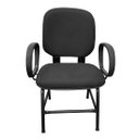 Ver imagem 4 de Cadeira Plus Size com Braço Apoio Reforçada até 180 Kg Anatômica Tecido Preta