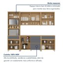 Ver imagem 4 de Cozinha 5 Peças Condessa 10 Portas Torre Quente 100% MDF Cinza/Carvalho Titânio