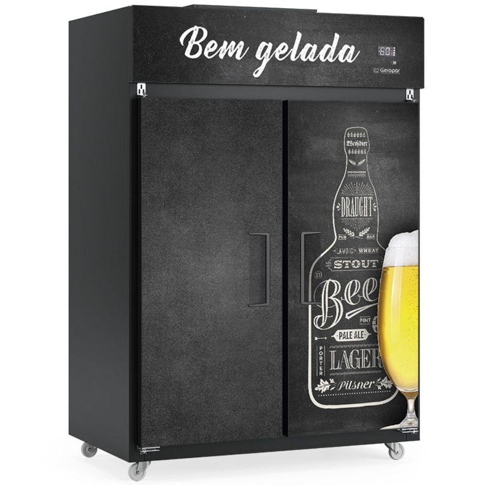 Mini Câmara de Bebidas Porta Dupla Gmcb2p Gelopar Mini Câmara 1421 Litros Preta 220v