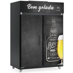 Mini Câmara de Bebidas Porta Dupla Gmcb2p Gelopar Mini Câmara 1421 Litros Preta 220v - 1