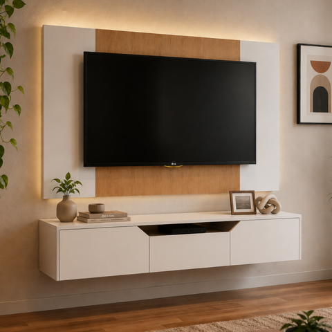 Painel com Rack Funcional para TV - Fit 136