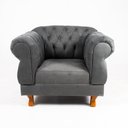 Ver imagem 1 de Poltrona Elisabeth Chesterfield Capitone Suede Cinza Decorativa / Sala, Tv, Estar, Recepção