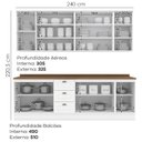 Ver imagem 4 de Cozinha Modulada 9 Pecas 240cm Ce856 Americana Branco Nature Henn