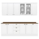 Ver imagem 1 de Cozinha Modulada 9 Pecas 240cm Ce856 Americana Branco Nature Henn