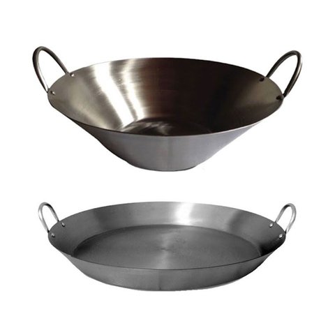 Kit Fritura Produção Cozinha Média Tacho de Aço Inox 45cm