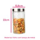 Ver imagem 4 de Conjunto 2 Potes Vidro Rattan Tampa Inox 1700ml Class Home