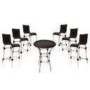 Ver imagem 1 de 6 Banquetas Haiti e Mesa Bistrô em Alumínio para Cozinha, Área, Edícula, Piscina - Preto