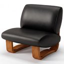 Ver imagem 6 de Poltrona Lusso Estofada Design Moderno Estrutura Madeira Cor Champagne Tecido Corino Preto
