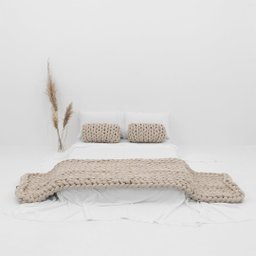 Manta Peseira de Maxi Tricot Queen 0,70x2,20m, Cor Bege - Magma Cotton - 3