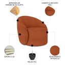 Ver imagem 3 de Poltrona Sala Decorativa Redonda 91cm Steve Boucle Terracota I01 - Mpozenato