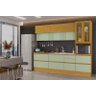 Cozinha Completa 5 Peças - Pilar Cristaleira-cinamomo/verde Menta - Chf Móveis - 1
